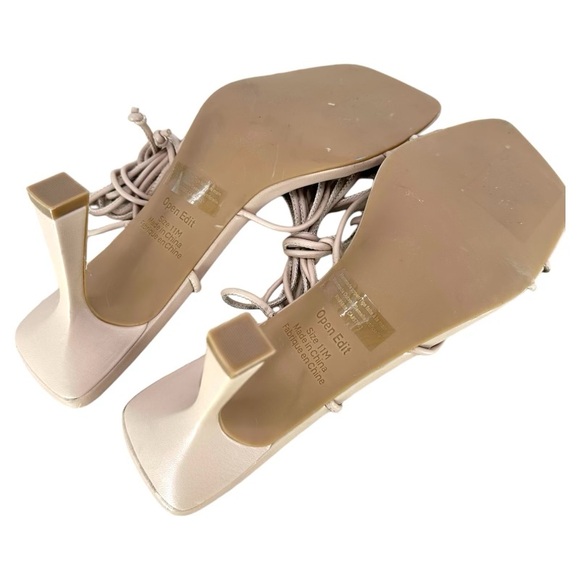 Open Edit | 11 Nude Lace Up Tie Strappy Heels Nordstrom - Picture 6 of 7